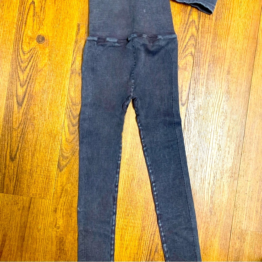 New Free People Washed Black Happiness Runs Leggings—**No exterior logo**